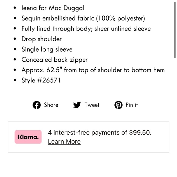 Asymmetric sleeve Mac Duggal sequin gown - Picture 3 of 3